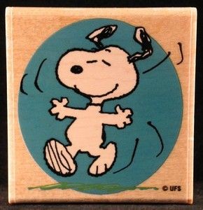 Happy Snoopy Rubber Stamp