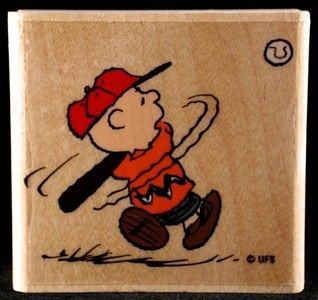 Swingin' Charlie Brown Rubber Stamp