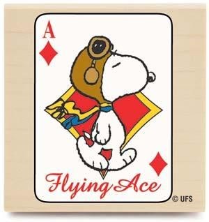 Snoopy Ace Of Diamonds Rubber Stamp
