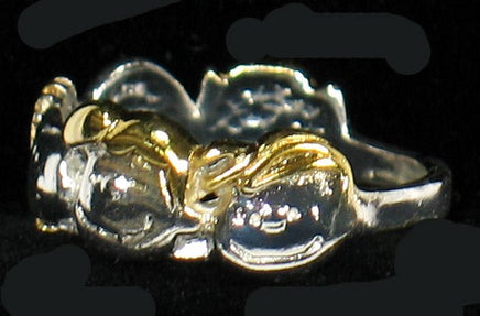 Peanuts Gang Two - Tone Sterling Silver and Gold Plated Ring - Size 4 1/2 - snoopn4pnuts.com