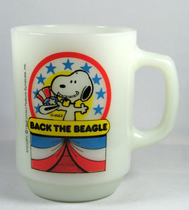 Fire King Mug: "Back The Beagle"