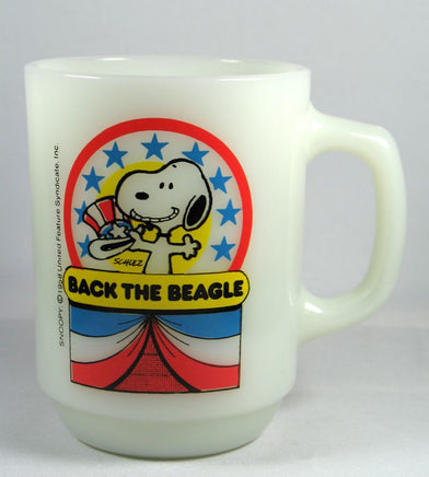 Fire King Mug: "Back The Beagle"