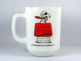 Fire King Vintage Milk Glass Mug: Snoopy Flying Ace "Curse You Red Baron!" - RARE!