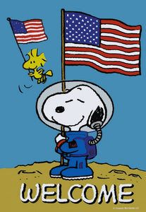 NON-VINTAGE FLAG - SNOOPY ASTRONAUT WELCOME