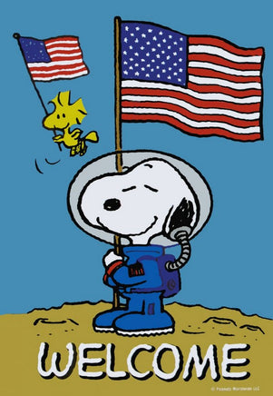 Non-Vintage Flag - Snoopy Astronaut Welcome