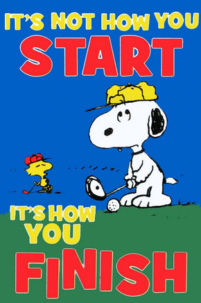 Non-Vintage Flag - Snoopy And Woodstock Golfing