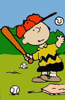 Peanuts Double-Sided Flag - Charlie Brown At Bat