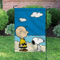 Peanuts Double - Sided Flag - Charlie Brown and Snoopy At The Beach - snoopn4pnuts.com