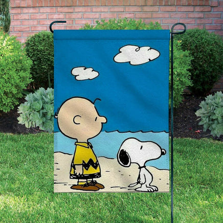 Peanuts Double - Sided Flag - Charlie Brown and Snoopy At The Beach - snoopn4pnuts.com