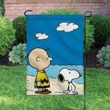 Peanuts Double-Sided Flag - Charlie Brown and Snoopy At The Beach