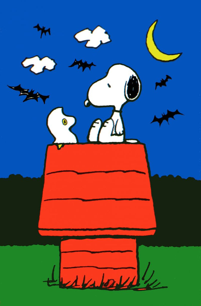 NON-VINTAGE FLAG - SNOOPY AND WOODSTOCK HALLOWEEN