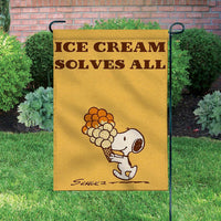 Peanuts Double-Sided Flag - Ice Cream Solves All