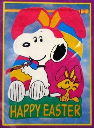 EASTER BEAGLE SNOOPY Sculpted Flag