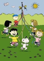 PEANUTS GANG MAY POLE Flag - RARE! (Used)