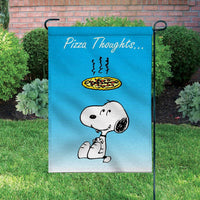Peanuts Double - Sided Flag - Snoopy Pizza Thoughts - snoopn4pnuts.com