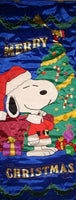 SNOOPY FULL-LENGTH CHRISTMAS DOOR BANNER WITH METALLIC GOLD ACCENTS