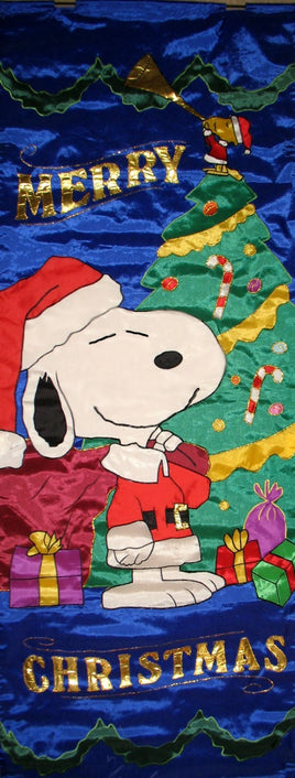 Snoopy Full-Length Christmas Door Banner With Metallic Gold Accents