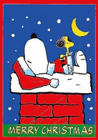 SNOOPY ON CHIMNEY CHRISTMAS Flag