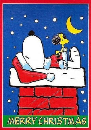 Snoopy On Chimney Christmas Flag