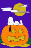 SNOOPY ON JACK O' LANTERN Halloween Flag