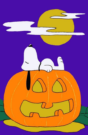 Snoopy On Jack 'O Lantern Halloween Flag