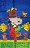 SNOOPY SCARECROW WELCOME Flag