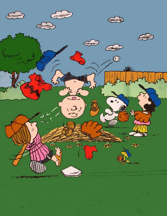 Peanuts Gang Baseball Flag - Rare! (Used)