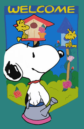 Welcome Birdhouse Buddies Sculpted Flag