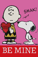 NON - VINTAGE VALENTINE's DAY FLAG With Glitter Accents - snoopn4pnuts.com