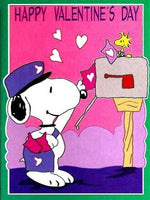 SNOOPY'S SPECIAL DELIVERY VALENTINE Flag (Used Flag/Misspelled On One Side)