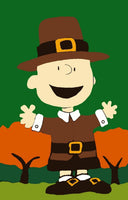 Peanuts Double-Sided Flag - Charlie Brown Pilgrim