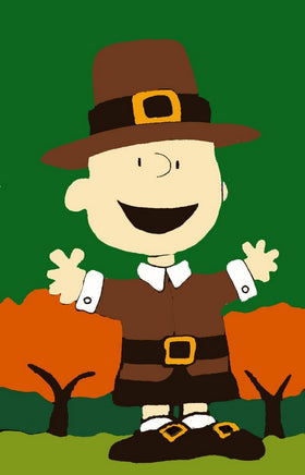 Peanuts Double-Sided Flag - Charlie Brown Pilgrim