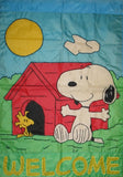 WELCOME SNOOPY AND WOODSTOCK Flag (Used/Good Condition)