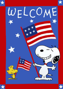 NON-VINTAGE FLAG - PATRIOTIC 4TH OF JULY WELCOME  ON SALE!