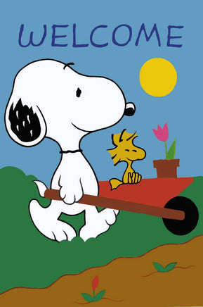 Snoopy Gardener Welcome Flag