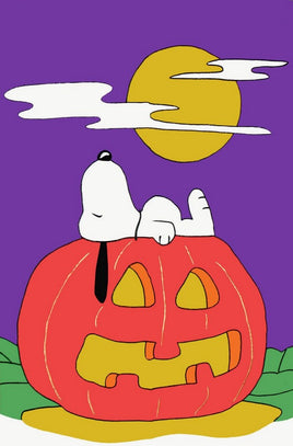 Snoopy On Jack O' Lantern Sculpted Flag