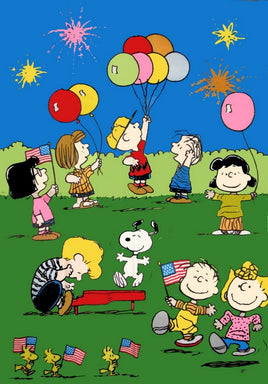 Peanuts Gang 4Th Of July Flag - Rare!