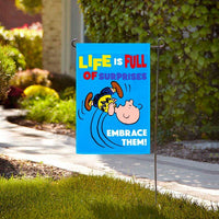 NON - VINTAGE FLAG - LIFE IS FULL OF SURPRISES - snoopn4pnuts.com
