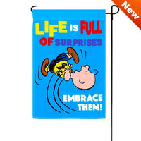 NON - VINTAGE FLAG - LIFE IS FULL OF SURPRISES - snoopn4pnuts.com