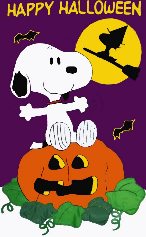 HAPPY HALLOWEEN SNOOPY Sculpted Flag