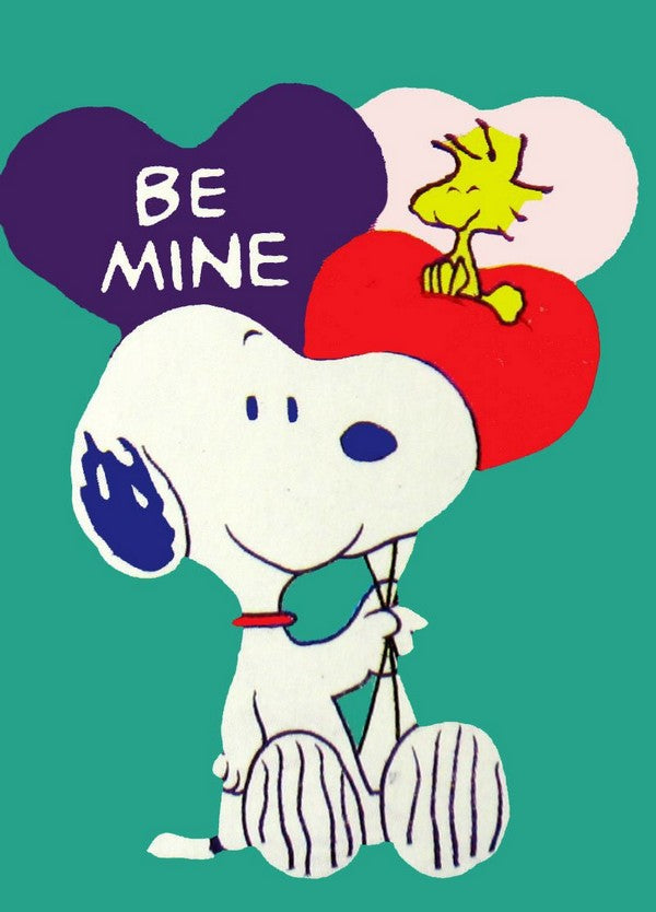 BE MINE SNOOPY Sculpted Valentine Flag
