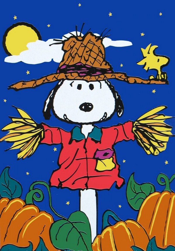 PUMPKIN PATCH SNOOPY'S SCARECROW Flag