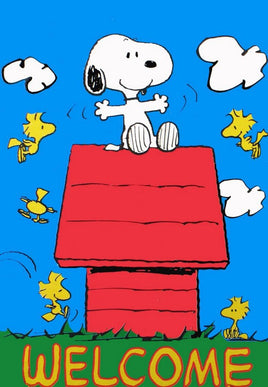 Welcome Snoopy Flag (Mint/Hung Indoors Only)