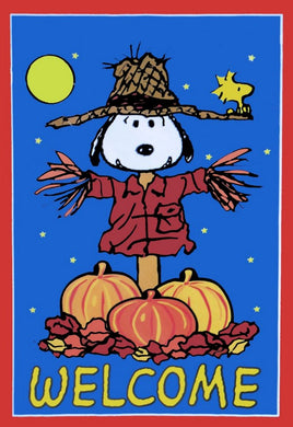 Non-Vintage Flag - Snoopy Scarecrow Welcome