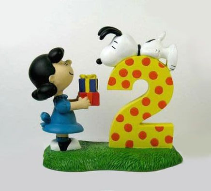 Flambro Birthday Figurine - #2 (End Of Snoopy's Tail Missing/Not Seen In Photo)