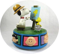Flambro Snoopy Artist Musical Porcelain Figurine - 