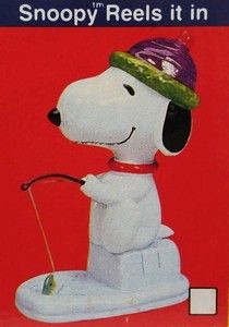 Flambro Snoopy Reels It In Porcelain Figurine