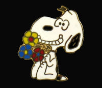 Snoopy Floral Bouquet Cloisonne Pin