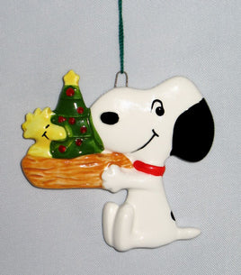 Snoopy And Woodstock Flat Christmas Ornament