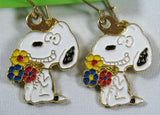 Snoopy Holding Flowers Earrings